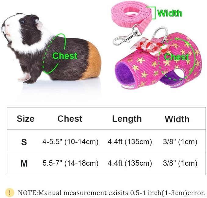Small Pet Outdoor Walking Harness Vest and Leash Set with Cute Bowknot Decor Chest Strap Harness for Rat Ferret Hamster Squirrel Clothes Accessory, Blue Stripe