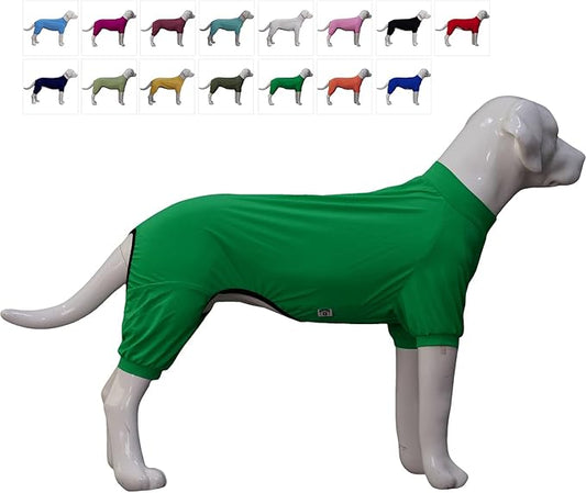 LoveLongLong Dog Jumpsuit with UV Protection and Quick-Dry Fabric for Spring Summer Pet Pajamas Leaf Green S
