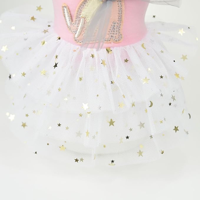 FLAdorepet Happy Easter Dog Dress Pink Bunny Pet Cat Puppy Dresses Tutu Skirt Summer Small Dog Girl Shirt Clothes Rabbit Costume(Rabbit, X-Small)