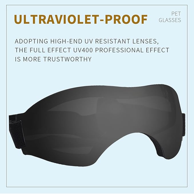 Large Dog Sunglasses with Adjustable Strap, UV Protection, Winproof & Snowproof, Suitable for Large Dogs