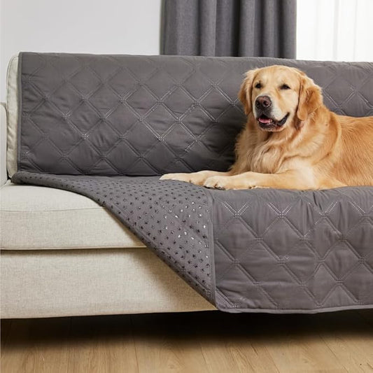 GORILLA GRIP Waterproof Dog Bed Cover, Pet Blanket for Furniture, Sofa, Couch, Crate, Car, Sofa Throw Essential for Cats and Dogs, Tear and Slip Resistant Leakproof Cushion Cover, 40x50 Charcoal