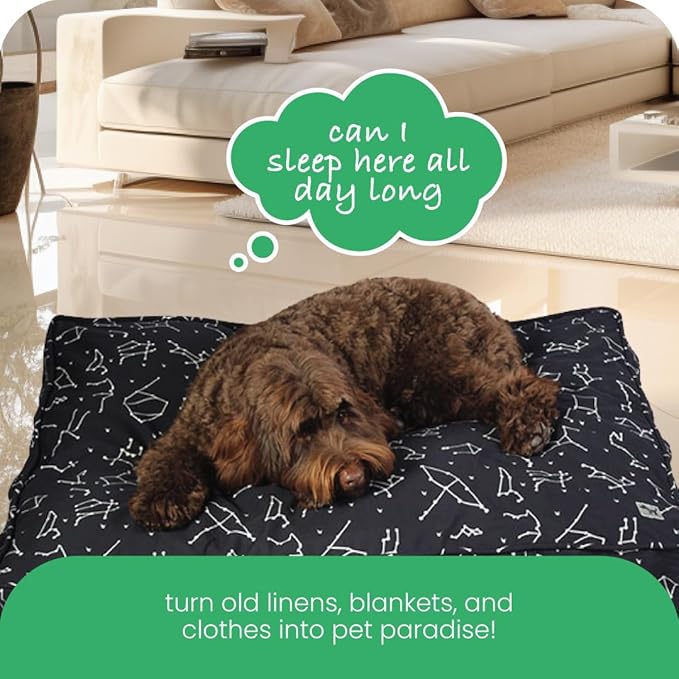 Molly Mutt Medium to Large Dog Bed Cover - Rocketman Print - Measures 27”x36”x5’’ - 100% Cotton - Durable - Breathable - Sustainable - Machine Washable Dog Bed Cover