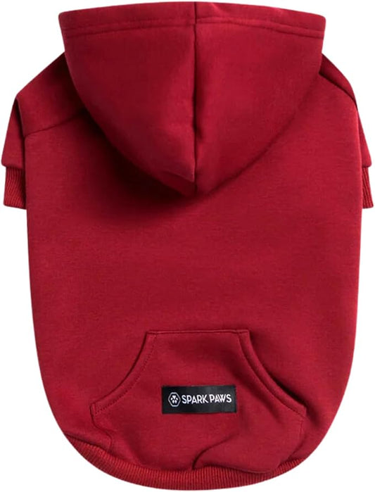 Spark Paws Dog Hoodie - Premium Quality, Buttery Soft, Superior Comfort and Fit, Calming Fleece Interior, Suitable for All Breeds - Burgundy - M