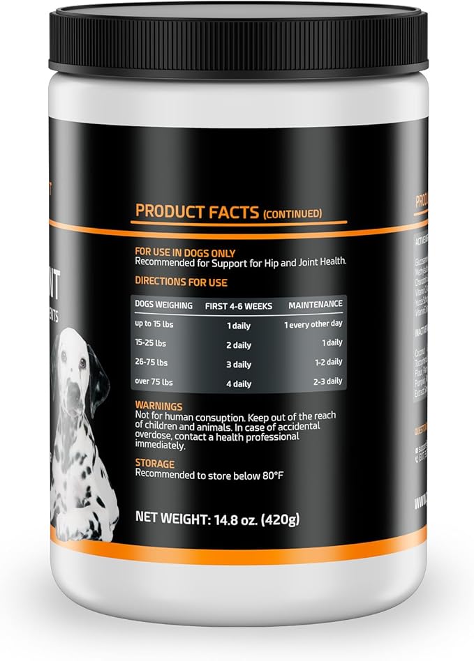 PointPet Glucosamine for Dogs, 120 Count - Peanut Butter & Pumpkin Flavor Hip and Joint Supplement - Mobility Soft Chews with Chondroitin & MSM with Omega 3