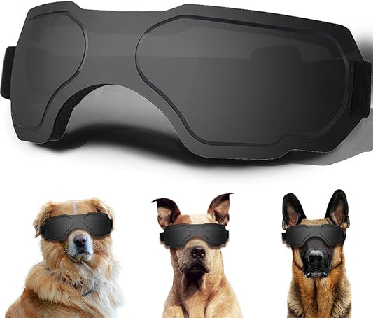 Large Dog Sunglasses, Dog Goggles with Adjustable Strap, UV Protection, Winproof, Snowproof