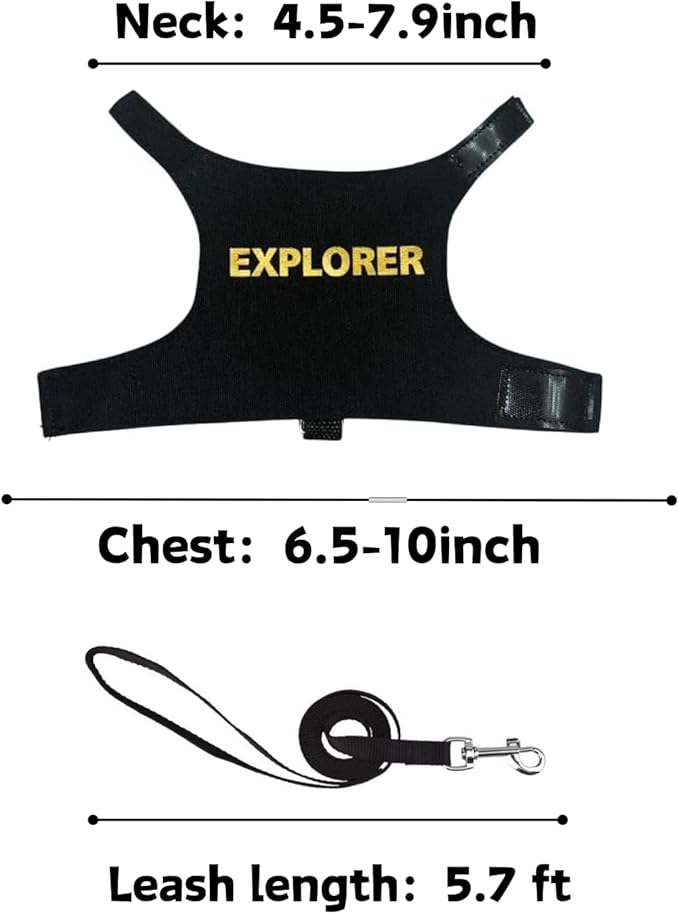 Bearded Dragon Harness and Leash Set - Adjustable Lizard Traction Rope Escape Proof Outdoor Walking Training Leash Reptile Explorer Costume Accessories for Bearded Dragon Lizard Small Pets