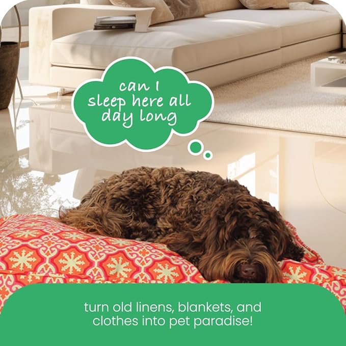 Molly Mutt Medium to Large Dog Bed Cover - Papillon Print - Measures 27”x36”x5’’ - 100% Cotton - Durable - Breathable - Sustainable - Machine Washable Dog Bed Cover