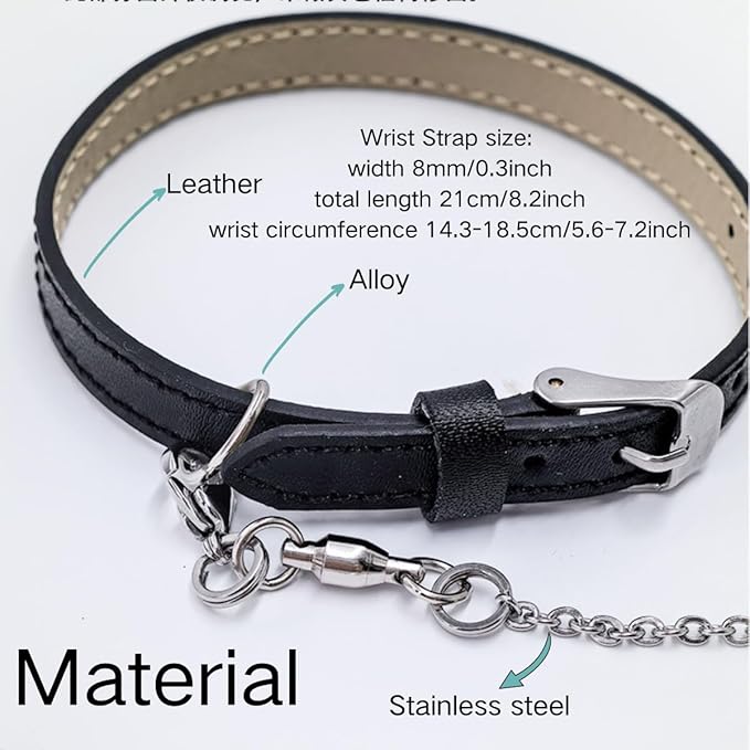 Bird Foot Chain Flying Stainless Steel Training Rope with Leather Wrist Strap Outdoor Parrot Ankle Foot Ring Accessories Bird Harness Leash Prevent Escaping (Model 7 Set)