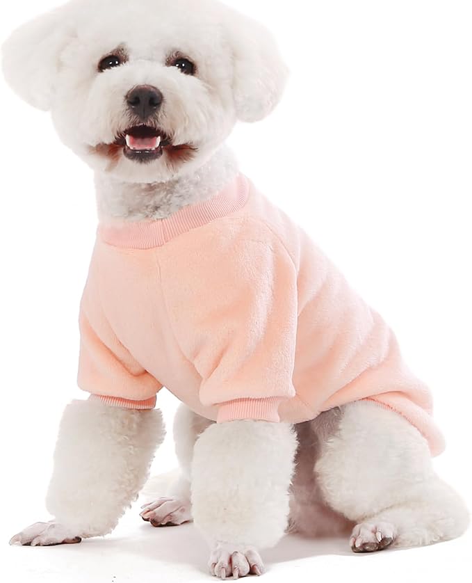 FabriCastle Small Dog Sweaters, 3-Pack Dog Clothes for Small Dogs Girl & Cats, Soft and Warm Pet Coats XXS - XXL, Winter Pet Jackets, Doggy Apparel Costumes (Ballet Pink,SkyBlue,Peach, X-Large)