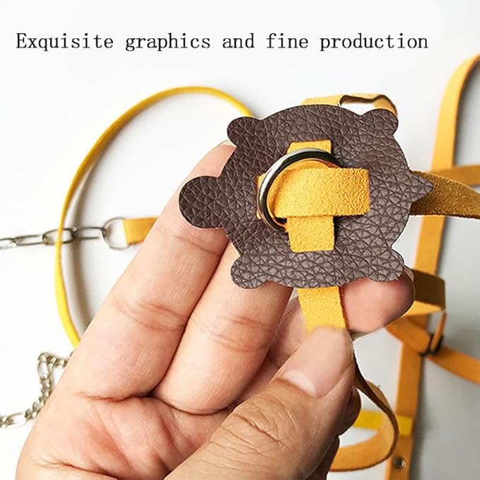 Tortoise Leash, Adjustable Control Rope Turtle Leash and Harness Pet Walking Rope for Small Medium and Large Turtle Pets Outdoor Walking Training Supplies,Yellow L