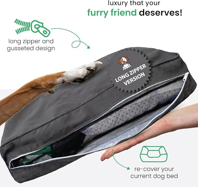 Molly Mutt Medium to Large Dog Bed Cover - I’m A Realist Print - Measures 27”X36”X5’’ - 100% Cotton - Durable - Breathable - Sustainable - Machine Washable Dog Bed Cover