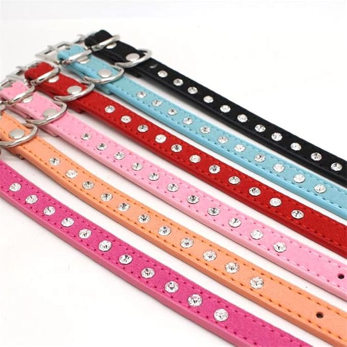 Bling Dog Collars for Small Dogs, Pretty Rhinestone Puppy Collar Crystal Jewel Glitter Diamond Cat Collar for XXS Xs Small Medium Pet Female Dogs Girl, Light Blue S