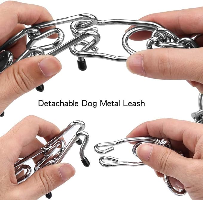 Prong Collars for Dogs, No Pull Dog Collar, Dog Training Collar for Large Medium Small Dogs, Stainless Steel Adjustable with Comfort Rubber Tips (M, 3.0mm, 19.8-Inch)