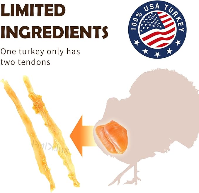 Turkey Tendon for Dogs, Ingredient Sourced from USA, Hypoallergenic, All Natural Human Grade Puppy Chew, Dog Treats for Signature Series, Rawhide Alternative, 40 Units/Box Ring (Small)