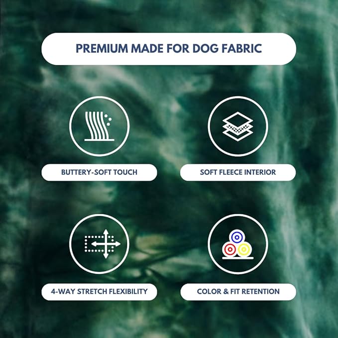 Spark Paws Dog Hoodie - Premium Quality, Buttery Soft, Superior Comfort and Fit, Calming Fleece Interior, Suitable for All Breeds -Green Skydye, S