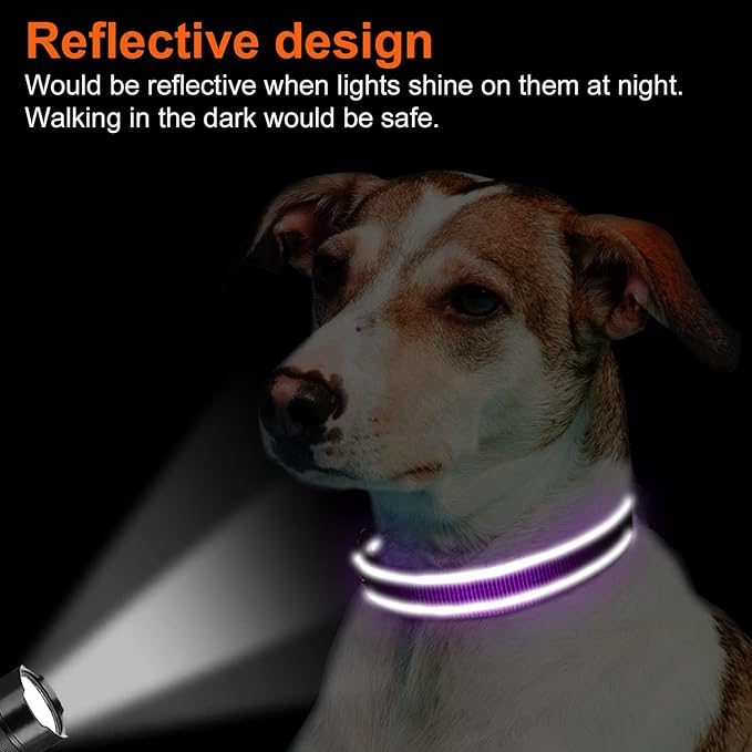 Joytale Reflective Dog Collar,Soft Neoprene Padded Breathable Nylon Pet Collar Adjustable for Puppy and Small Dogs,Purple,XS