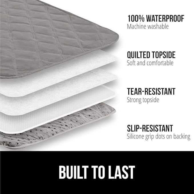 GORILLA GRIP Waterproof Dog Bed Cover, Pet Blanket for Furniture, Sofa, Couch, Crate, Car, Sofa Throw Essential for Cats and Dogs, Tear and Slip Resistant Leakproof Cushion Cover, 40x50 Charcoal