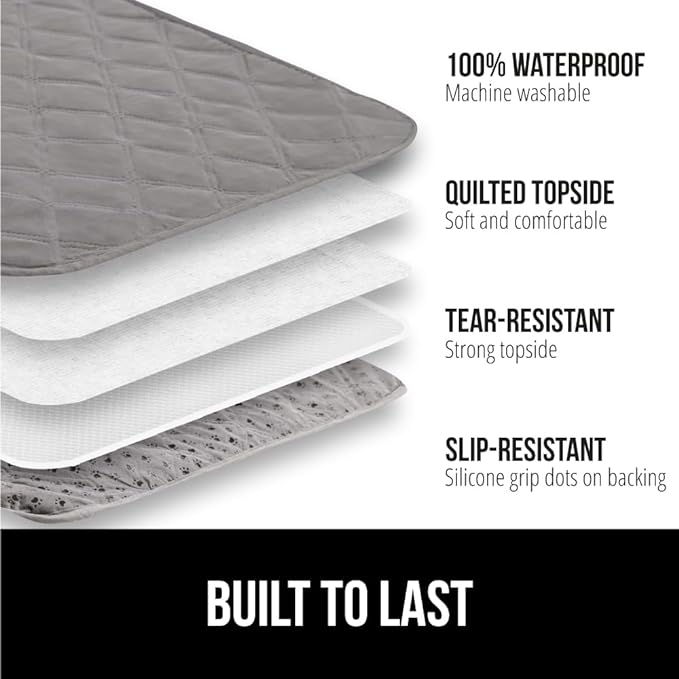 GORILLA GRIP Waterproof Dog Bed Cover, Pet Blanket for Furniture, Sofa, Couch, Crate, Car, Sofa Throw Essential for Cats and Dogs, Tear and Slip Resistant Leakproof Cushion Cover, 30x70 Charcoal
