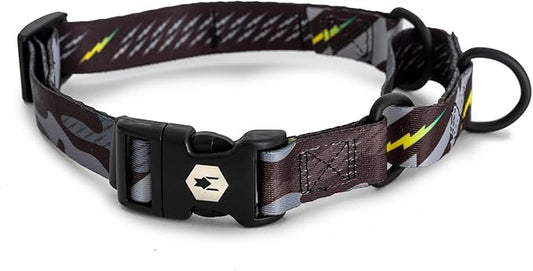 Wolfgang Heavy Duty Martingale Dog Collar with Quick Release Nylon Buckle for Walking & Training, DarkSkies Print, Extra Large