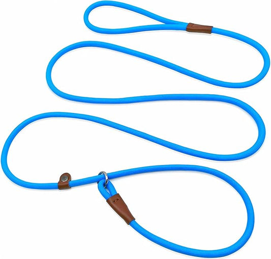 MayPaw Slip Lead Control Leash for Dogs No Pull, 13+ Colors Classic Dog Lead 7FT Pet Slip Leash, 1/4” Rope Leashes for Small Medium Animals (7ft*1/4", Blue)