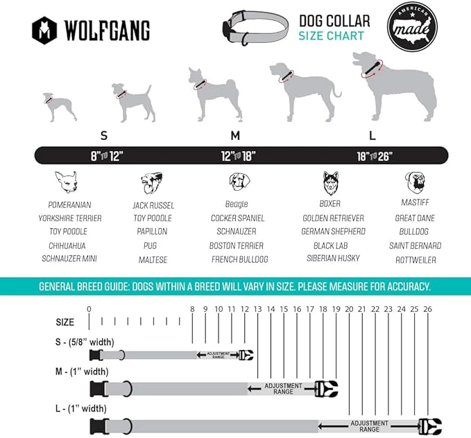 Wolfgang Heavy Duty, Adjustable Dog Collar with Quick Release Nylon Buckle for Walking & Training, GreatEscape Print, Large