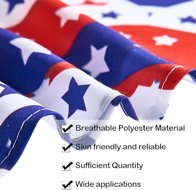 50PCS 4th of July Memorial Day Dog Bandanas Large Bulk American Flag Patriotic Balloons for Extral Large XL XXL Breed Scarves Independence Day Party Grooming