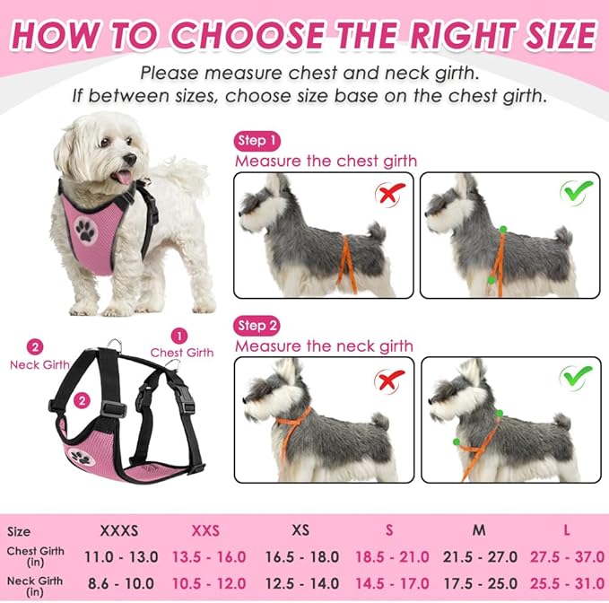 SlowTon Dog Seat Belt Harness for Car, Dog Car Harness Adjustable Mesh Breathable & Dog Seatbelt Safety Tether with Elastic Bungee for Small Medium Large Pets(Pink, Single Clip, M)