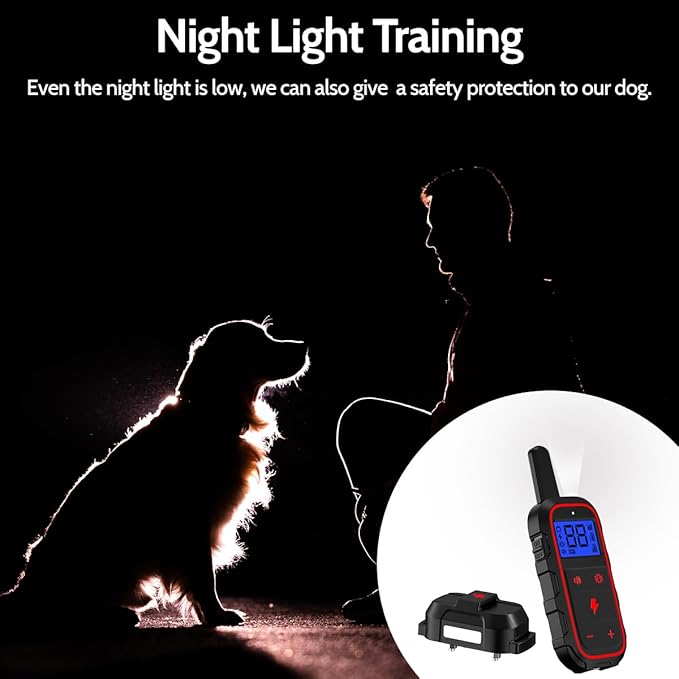 Dog Training Collar Electric Dog Collar with 4 Training Modes and Rechargeable Remote Waterproof Range 3300Ft for Small Medium Large Dogs(Red)