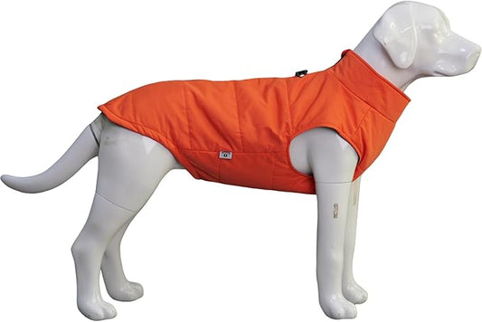Winter Vest With Cotton Lining, Waterproof Ultra Warm Coat Windproof Zippered Jacket Breathable Soft for Small Medium Large Dogs Orange L