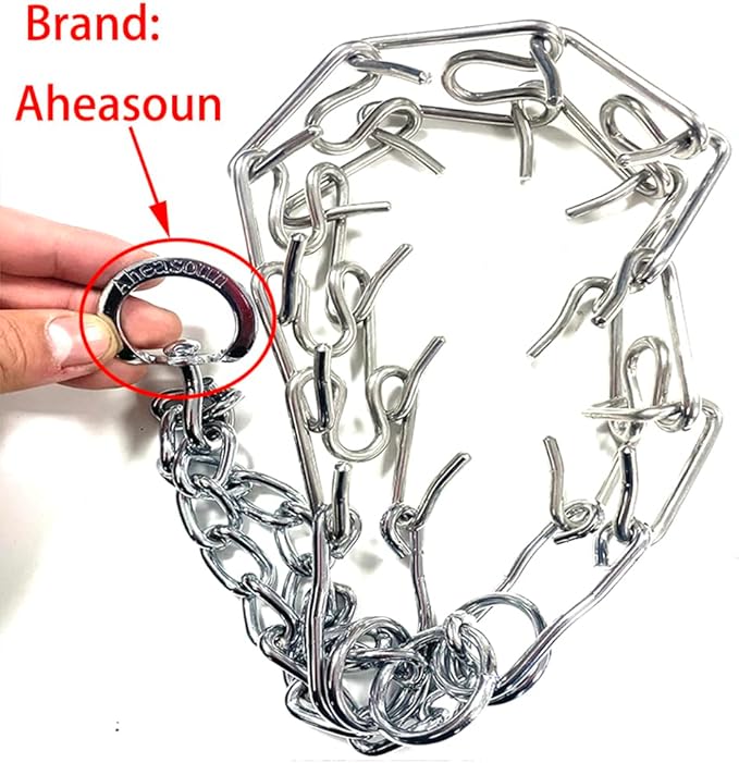 Prong Collars for Dogs, No Pull Dog Collar, Dog Training Collar for Large Medium Small Dogs, Stainless Steel Adjustable with Comfort Rubber Tips (Medium, 3.0mm, 19.6-Inch)