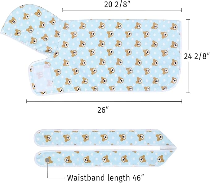 HDE Dog Bathrobe Super Absorbent Quick Drying Towel with Hood for All Dog Breeds Sizes S-XXL - Teddy Bears - M