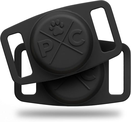 Pup Culture AirTag Collar (2 Pack) | Durable & Protective AirTag Holder - Track Your Pet Using Apple AirTag Technology