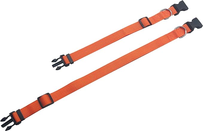 Adjustable Nylon Dog Collar, pet Collar 1 Inch 3/4 Inch 5/8 Inch Wide, for Large Medium Small Dogs (S(5/8" x 11-16"), Orange)
