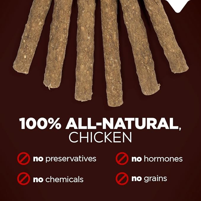Natural Farm Quick Chicken Chewy Sticks (32-Pack), Low Calorie, Delicious Crunchy Dog Treats with Collagen, High Protein, Great for Small & Medium Dogs