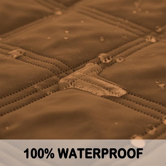 fuguitex Waterproof Dog Blanket Reversible for Small Dogs Resistant Leakproof Washable Couch Cushion Bed Protector Cover for Indoor Furniture Pet Friendly(40"*50",Brown+Brown