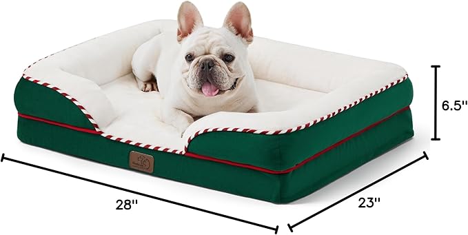 Bedsure Orthopedic Dog Bed for Medium Dogs - Waterproof Dog Sofa Beds Medium, Supportive Foam Pet Couch Bed with Removable Washable Cover, Waterproof Lining and Nonskid Bottom, Green