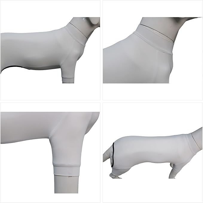 LoveLongLong Dog Jumpsuit with UV Protection and Quick-Dry Fabric for Spring Summer Pet Pajamas White 2XL