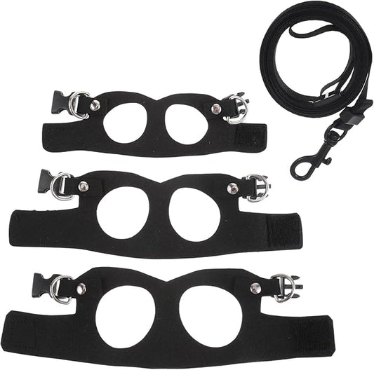 3 Pack Bearded Dragon Harness and Leash Set, 3 Sizes Adjustable Cool Orange Reptile Harness Leash, Adjustable Soft Leather Lizard Harnesss with Retractable Leashes for Reptile Squirrel Rat