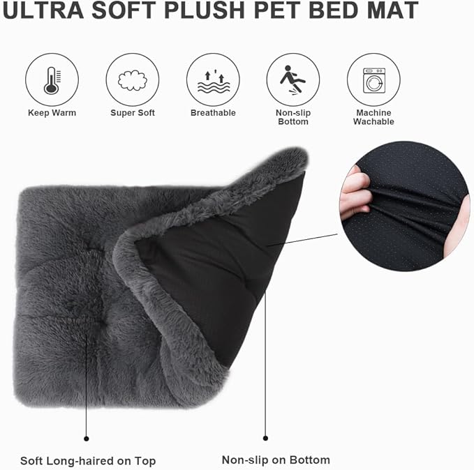 Vonabem Large Dog Bed XL, Washable Dog Crate Pad 42 Inch, Extra Large Pet Bed, Plush Soft Dog Mats for Sleeping Anti Anxiety, Anti Slip Kennel Pad 41 * 27 inch