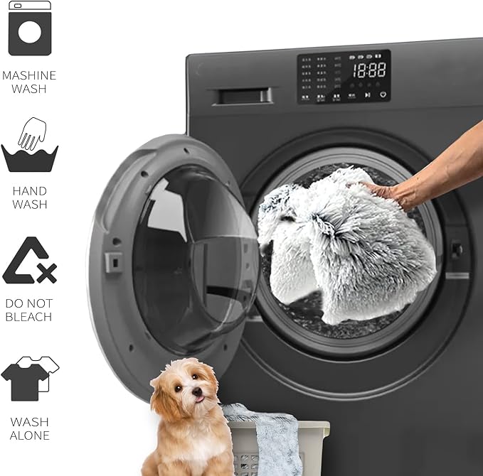 Waterproof Dog Bed Cover, Soft Plush Pet Blanket with Anti-Slip Back for Bed Couch Sofa, Furniture Protector for Small, Medium and Large Dogs and Cats (White-Bubble, 30"x90")