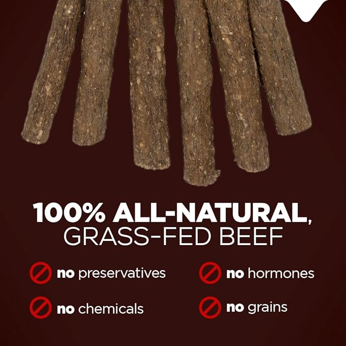 Natural Farm Natsticks Beef Chewy Sticks with Collagen (32-Pack), Made from Premium All-Natural Beef, Great for Small, Medium, Large Dogs, Protein-Rich, Quick-Chew Treats, Highly Digestible