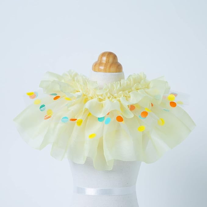 Jelly Bean Cape // pet Scarf, Pet Bib, Dog Bandanas, Round Neck Scarf/pet Accessories for Small, Medium, Large Dogs,Cat (XLarge, Yellow)