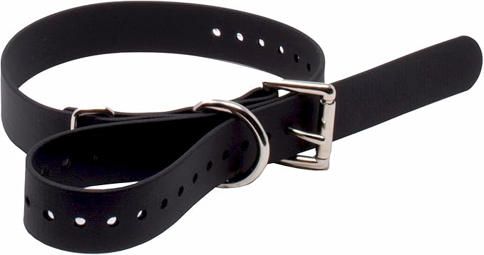 Educator Biothane Dog Collar, Waterproof, Odorproof, Metal Buckle and D Ring, Adjustable for Custom Fit, Cool and Comfortable, for Small, Medium, or Large Dogs, 1-Inch, Black