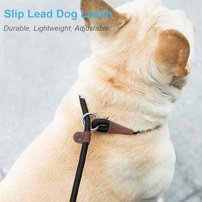 MayPaw Slip Lead Control Leash for Dogs No Pull, 13+ Colors Classic Dog 7 FT Pet Slip Leash, 1/4” Rope Lead for Small Medium Animals (7ft*1/4", Yellow)