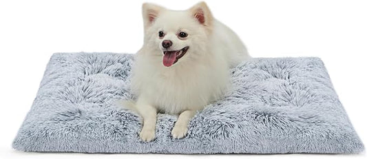 Medium Dog Bed Crate Pad Mat for Cages Washable Bed for Medium Small Size Dog Soft Kennel Pad Anti-Slip Pet Bed,30" x 20",Grey