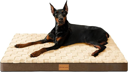 Patas Lague Orthopedic XXL Dog Bed for Extra Large Dogs 48''X30'', Waterproof Soft Warm Comfortable Egg Crate Foam Big Large Pet Beds Mat with Removable Washable Cover and Nonskid Bottom, Brown