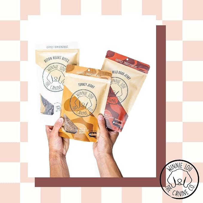 Winnie Lou Organic Jerky - USA Made, Human Grade Wild Boar Dog Treats (2 Pack)