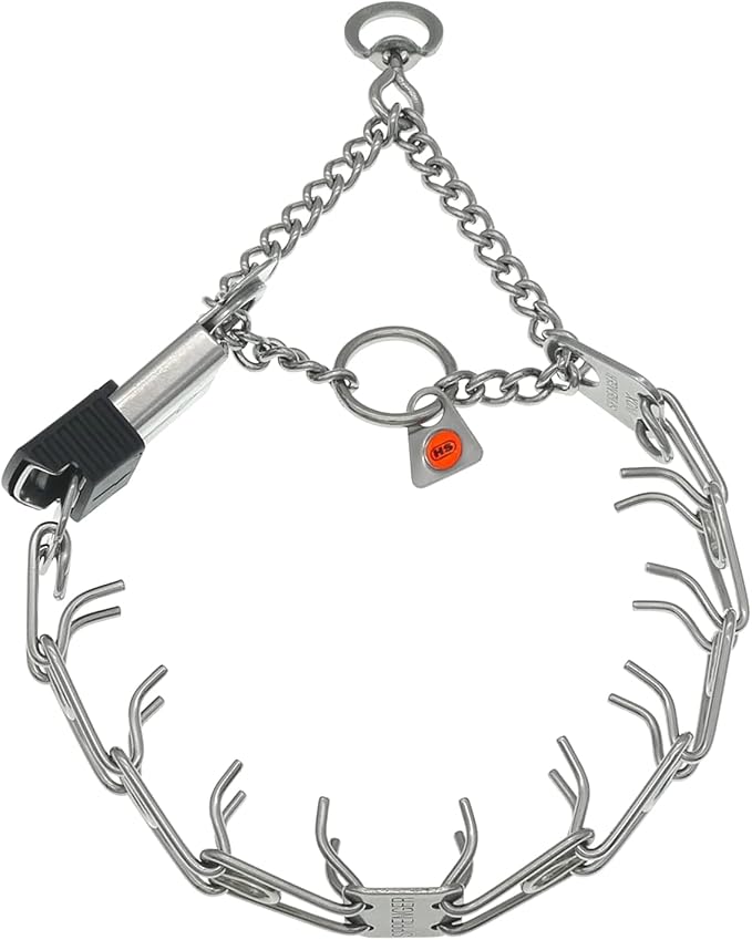 Herm Sprenger Dog Training Prong Collar with Quick Release ClicLock Buckle for Small Medium Large Dogs Stainless Steel Collar for Dogs Made in Germany (16in x 2.25mm)