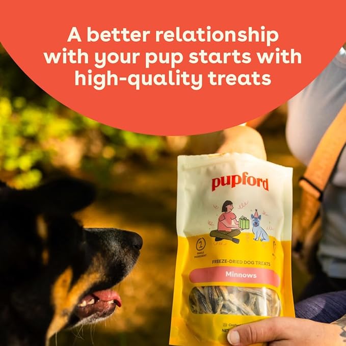 Pupford Freeze Dried Minnows for Dogs & Puppies - Healthy, Natural, Single Ingredient Dog Treats - Made in USA (2.8 oz)