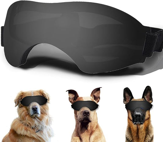 Large Dog Sunglasses with Adjustable Strap, UV Protection, Winproof & Snowproof, Suitable for Large Dogs
